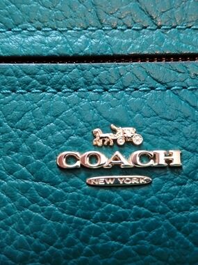 COACH New York Teal Leather Crossbody Bag